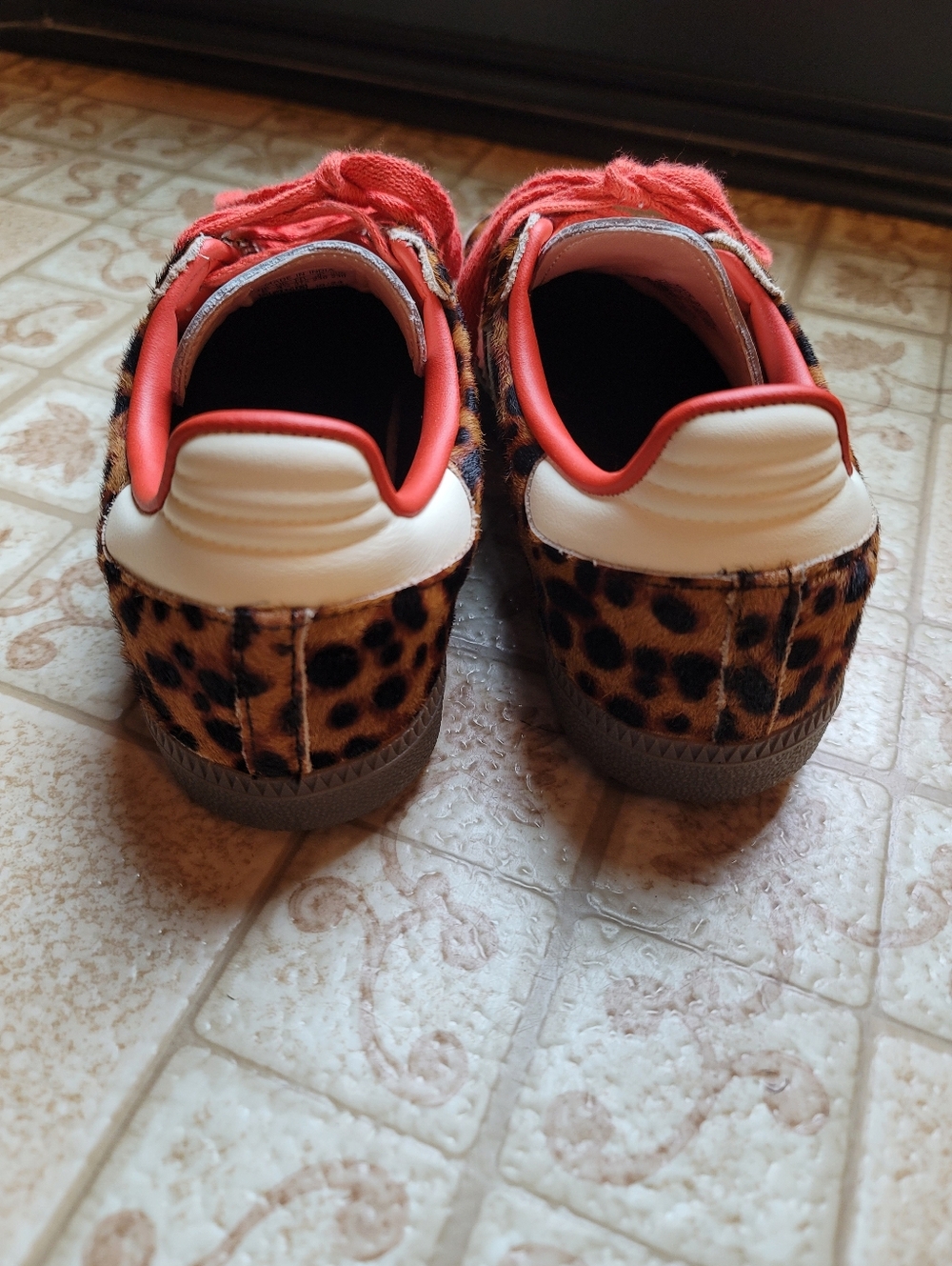 Adidas Samba OG Leather Trimmed Leopard Print Pony Hair Sneakers UK 4.5/US6 - Picture 5 of 11